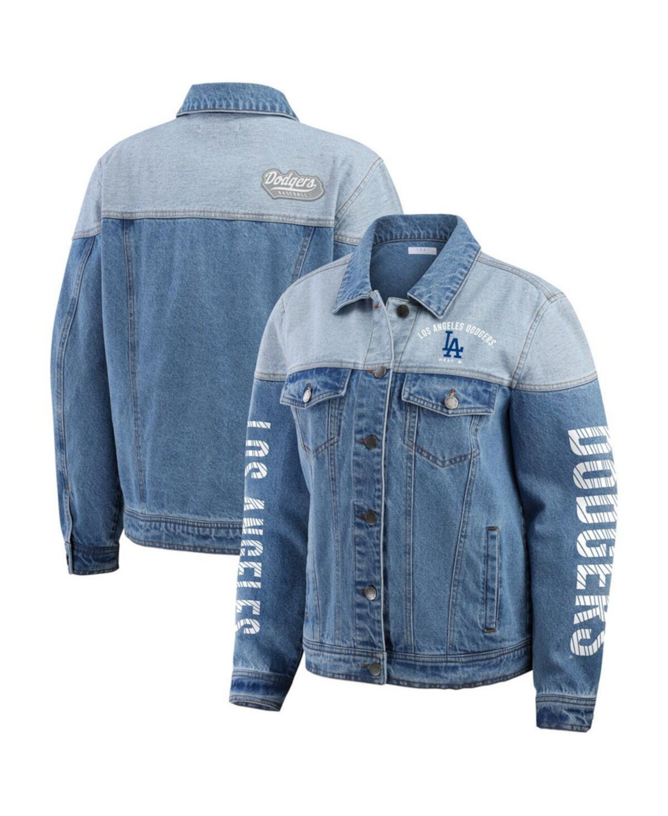 Women's Los Angeles Dodgers Full-Button Denim Jacket WEAR by Erin Andrews