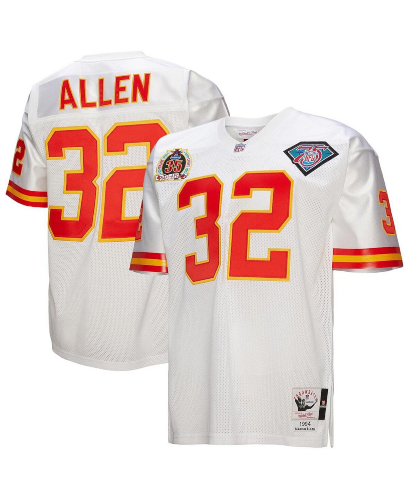 Мужская белая джерси Marcus Allen 1994 года Kansas City Chiefs, автентичное ретро, от Mitchell & Ness Mitchell & Ness