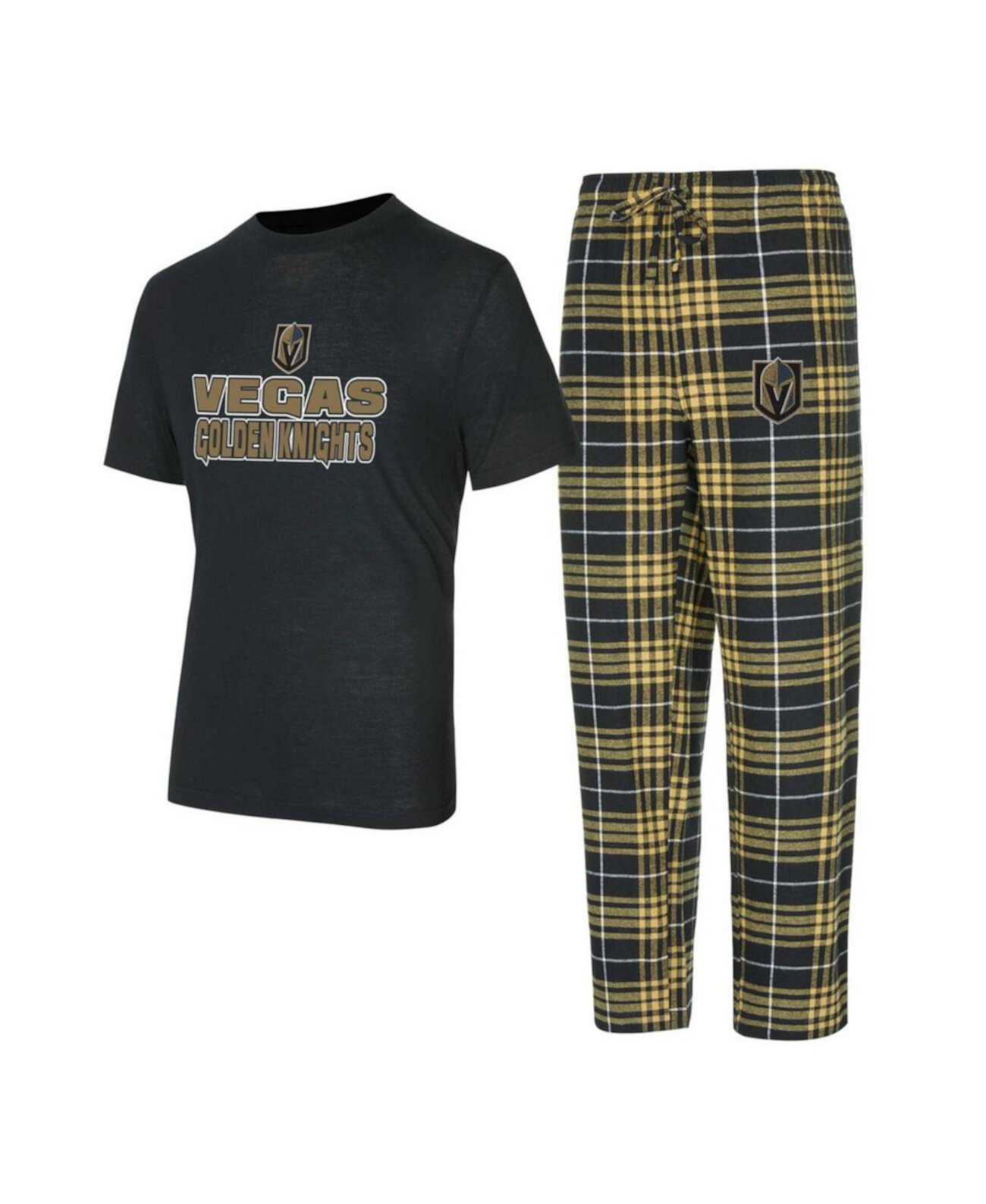 Men's Vegas Golden Knights Vector T-Shirt Pants Sleep Set Concepts Sport