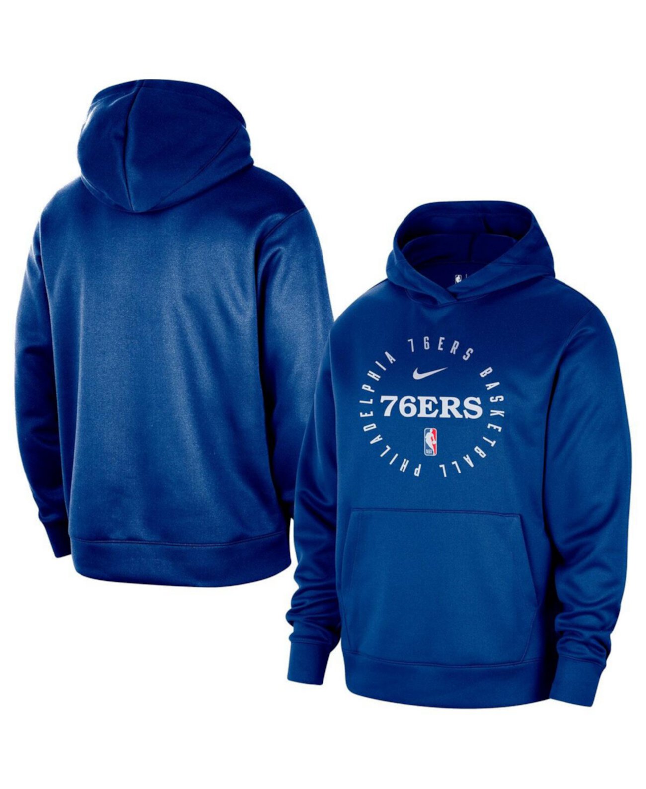 Men's Royal Philadelphia 76ers 2024/25 Spotlight On-Court Practice Performance Pullover Hoodie Nike