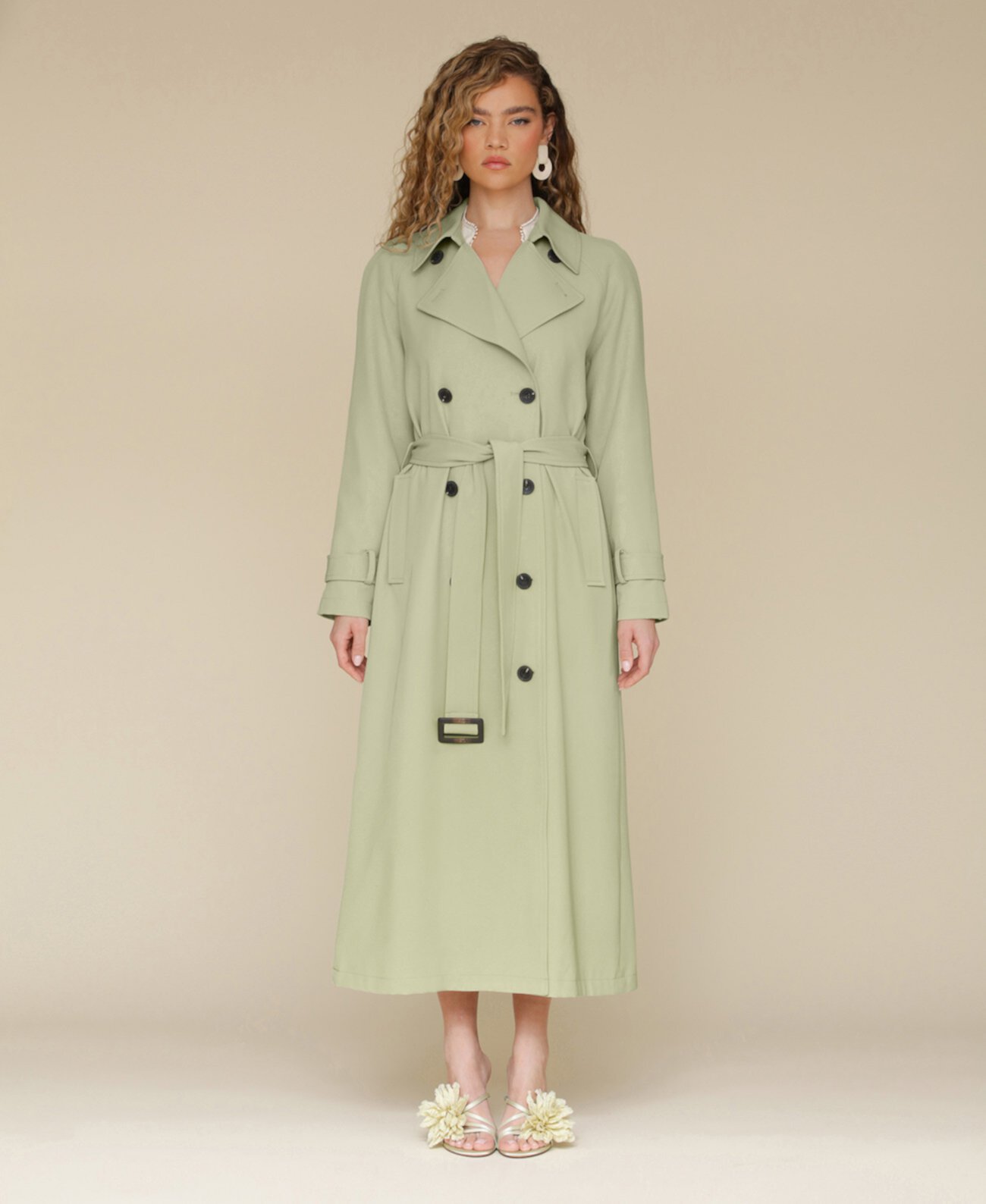 Women's Double-Breasted Maxi Trench Coat Avec Les Filles