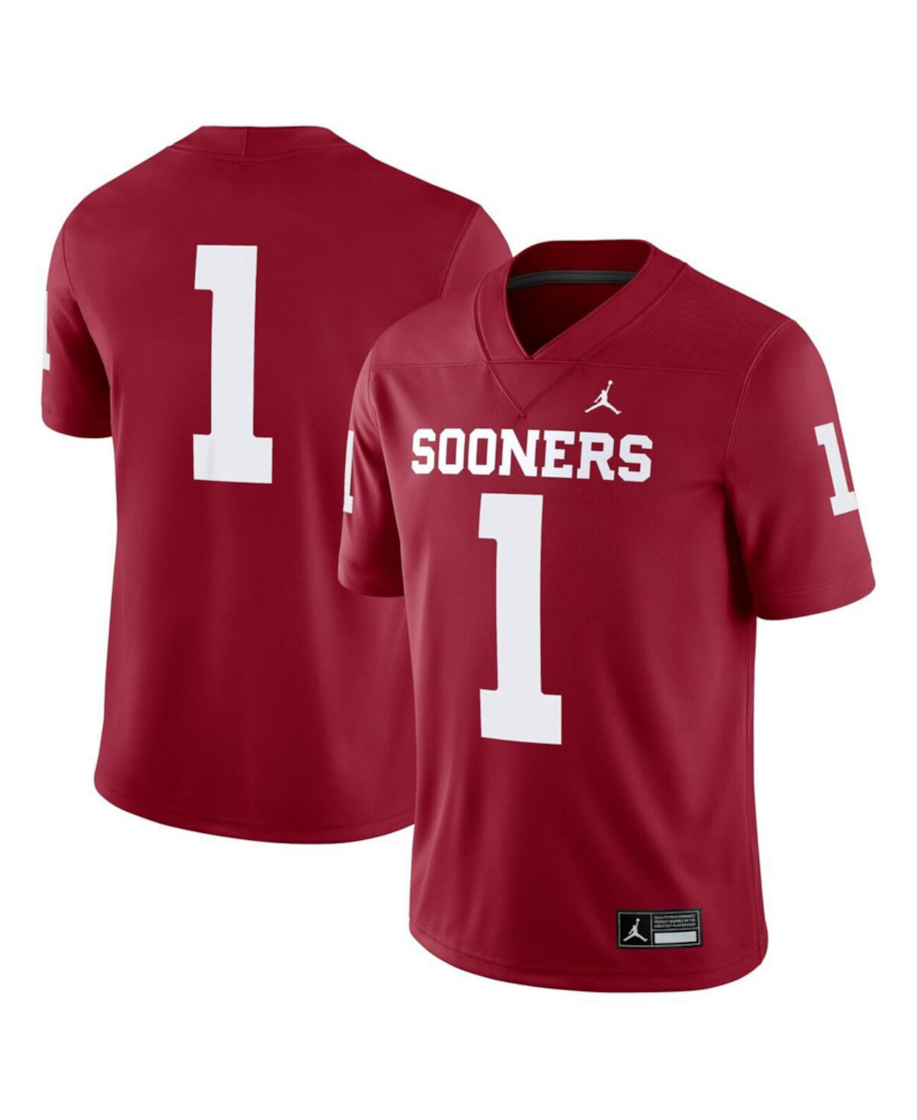 Men's 1 Crimson Oklahoma Sooners Game Jersey Jordan