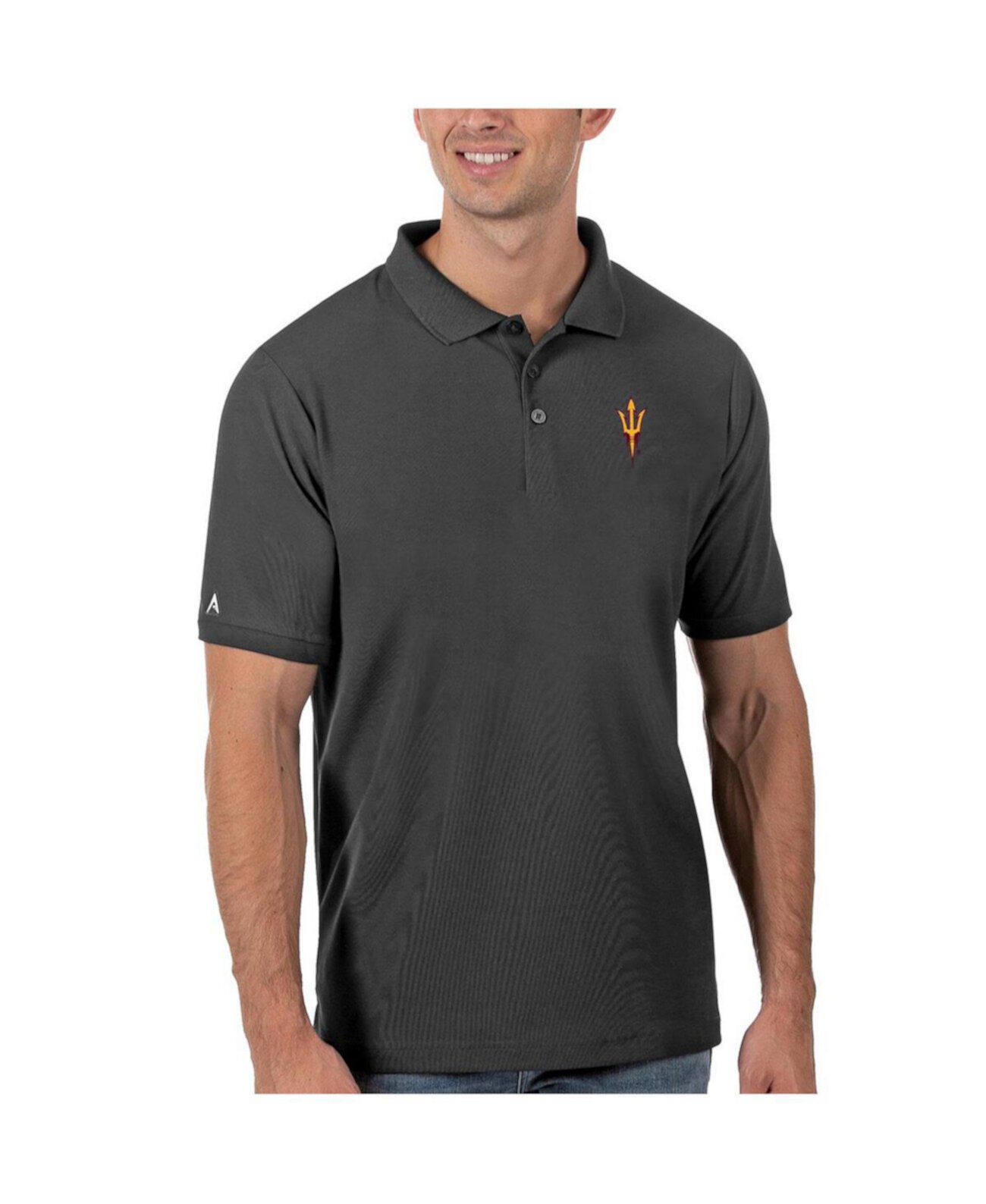 Men's Anthracite Arizona State Sun Devils Legacy Pique Polo Antigua