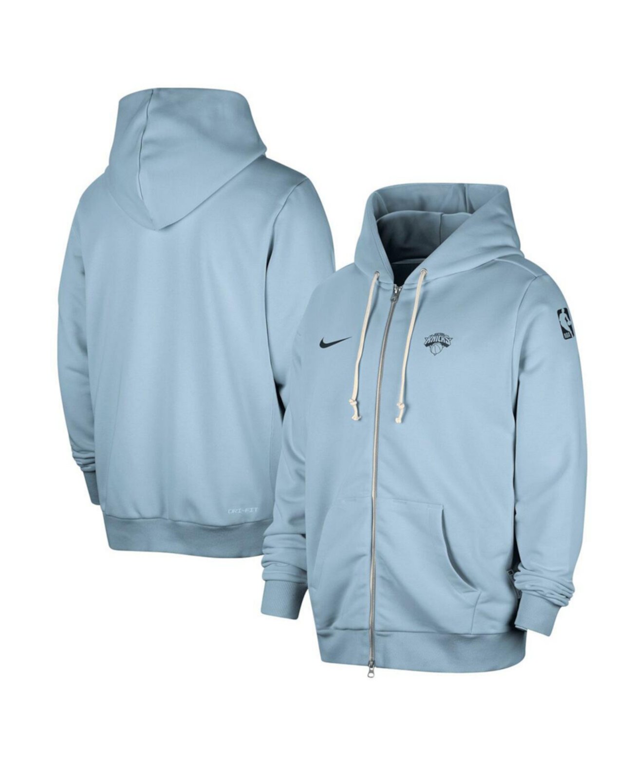 Men's Light Blue New York Knicks Authentic Standard Issue Full-Zip Hoodie Jacket Nike