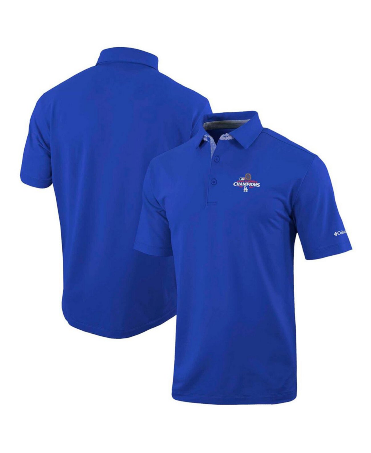 Men's Royal Los Angeles Dodgers 2024 World Series Champions Omni-Wick Even Lie Polo Columbia