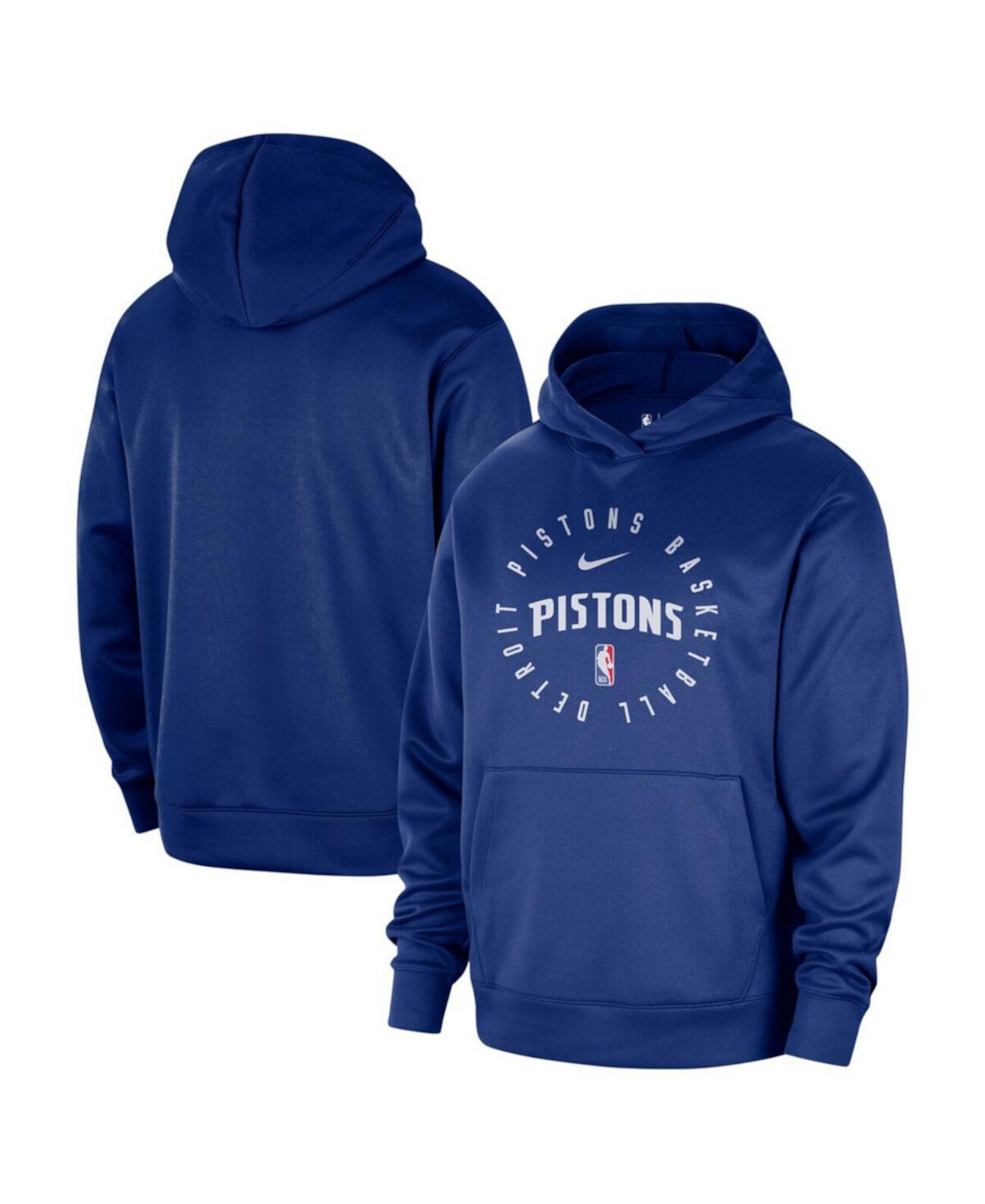 Men's Blue Detroit Pistons 2024/25 Spotlight On-Court Practice Performance Pullover Hoodie Nike