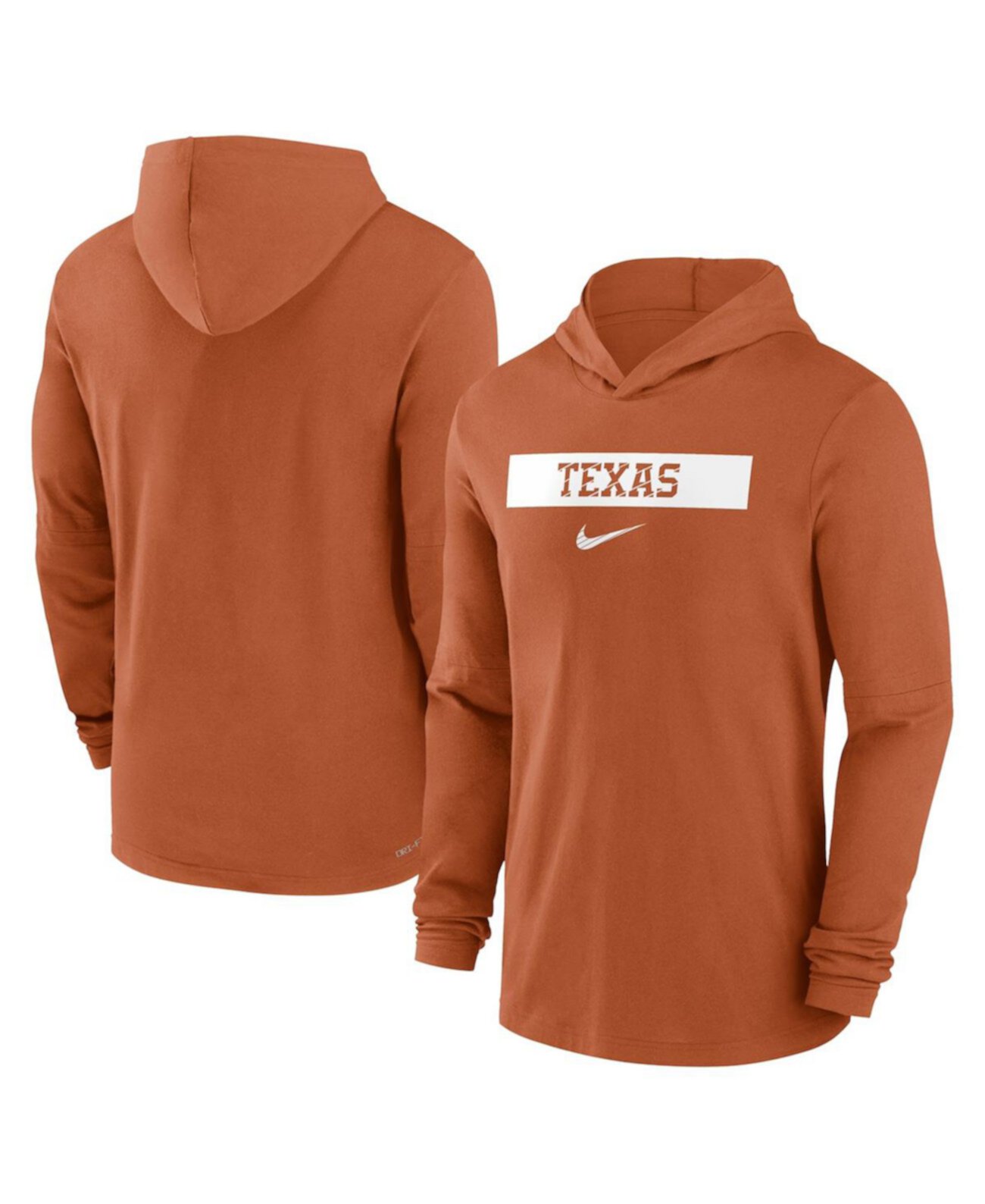 Men's Burnt Orange Texas Longhorns 2024 Sideline Hoodie Performance Long Sleeve T-Shirt Nike