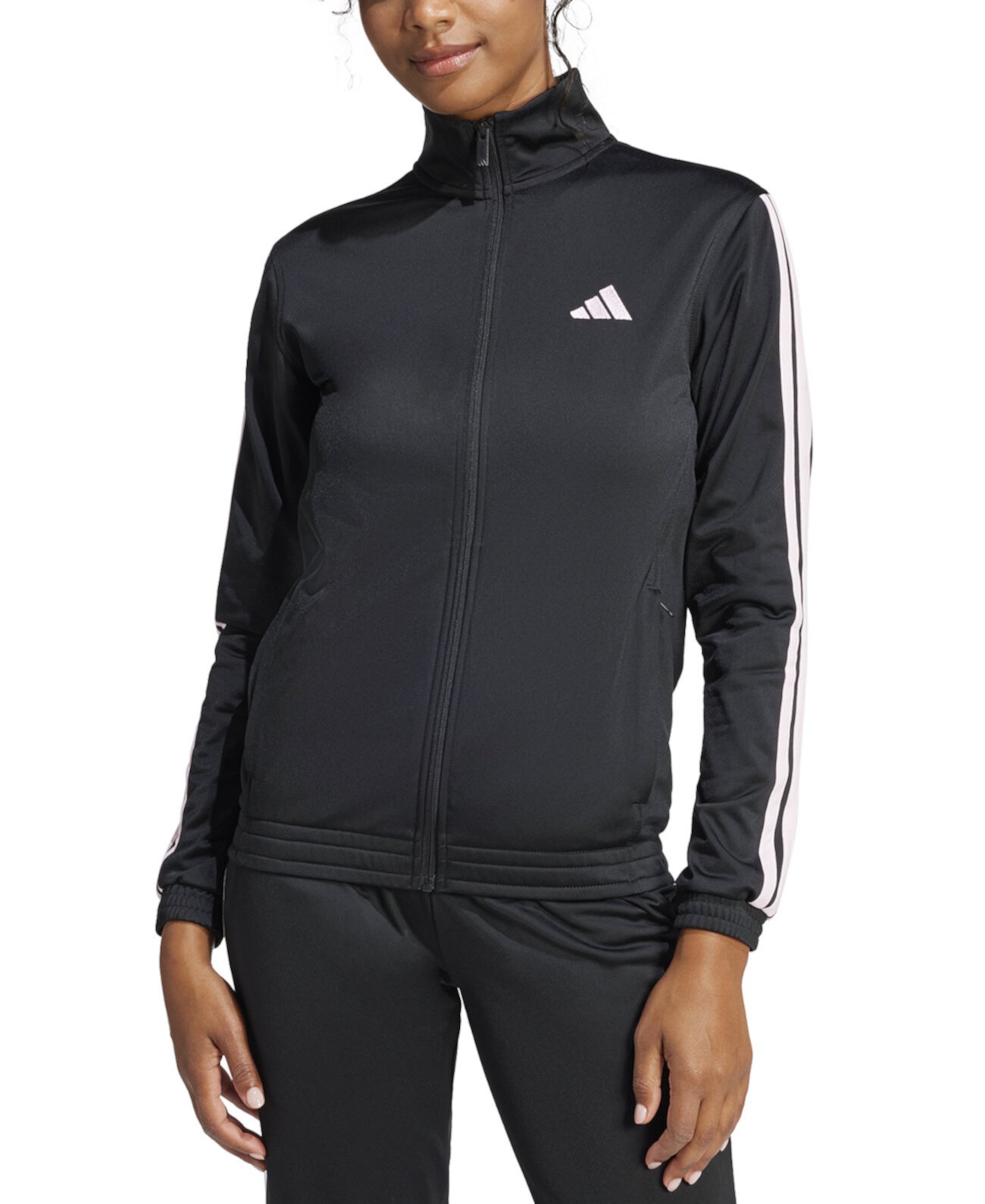 Женская спортивная куртка Tricot 3-Stripes от Adidas, стандартный крой, 100% полиэстер, карманы на молнии Adidas