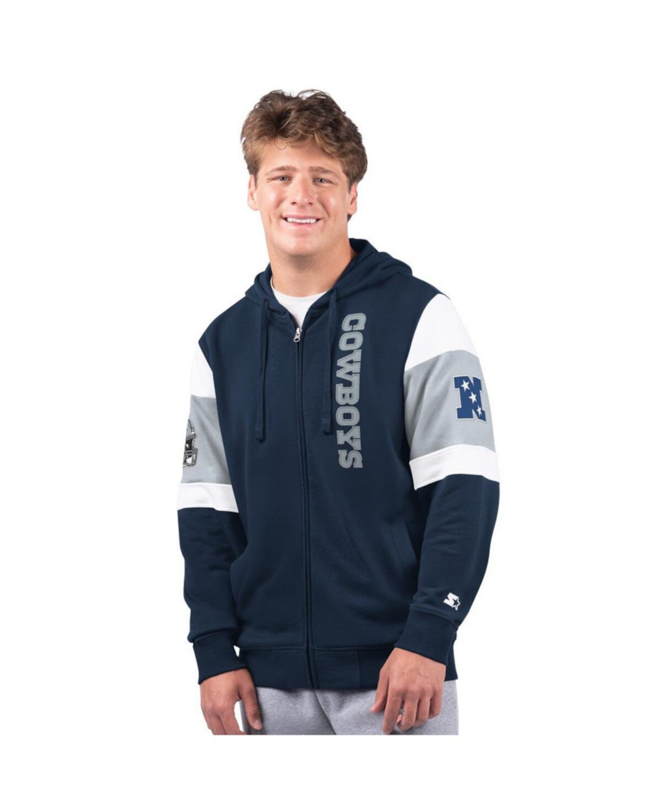 Men's Navy Dallas Cowboys Extreme Full-Zip Hoodie G-III Sports