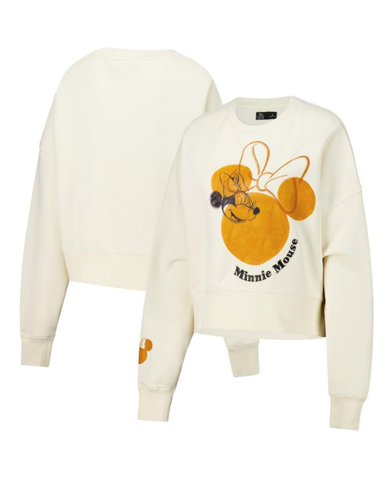 Women's Cream Disney Minnie Sketch Oversized Pullover Sweatshirt Freeze Max