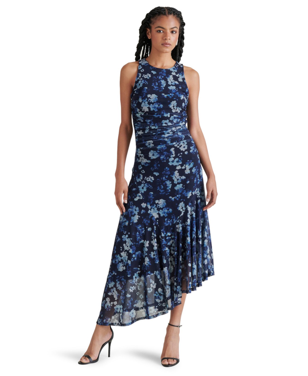 Women's Laney Floral-Print Asymmetrical-Hem Dress Steve Madden