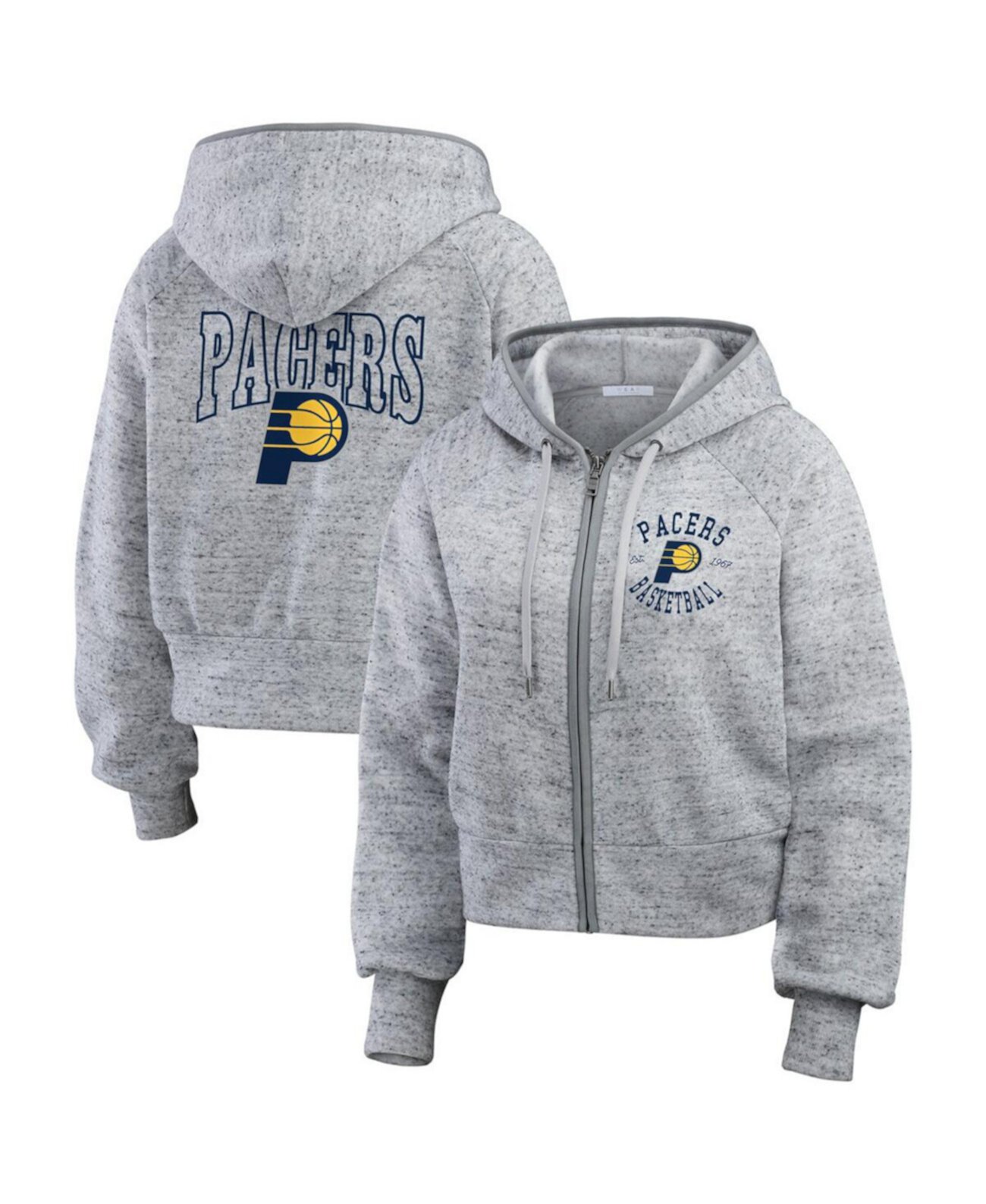 Women's Heather Gray Indiana Pacers Speckled Radiator Full-Zip Hoodie WEAR by Erin Andrews