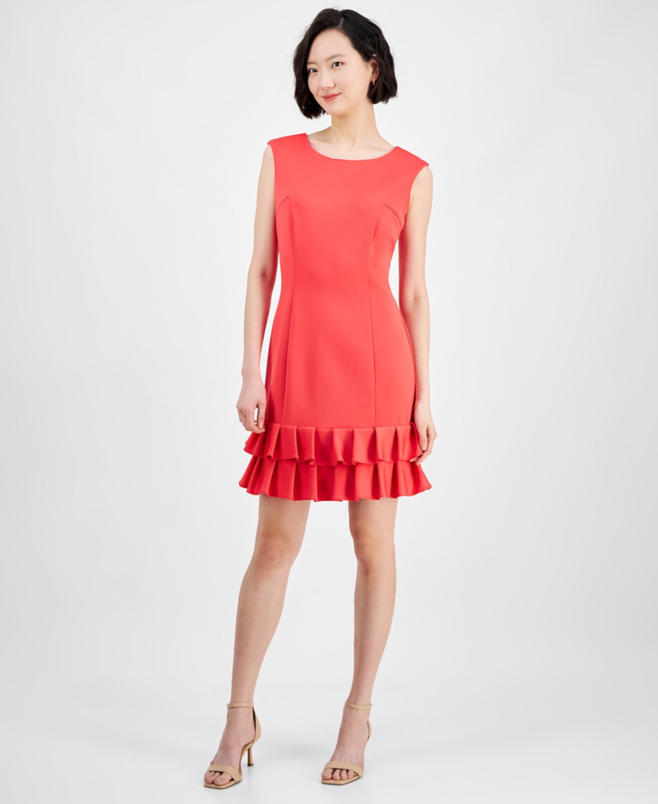 Ruffled-Hem Sheath Dress Donna Ricco