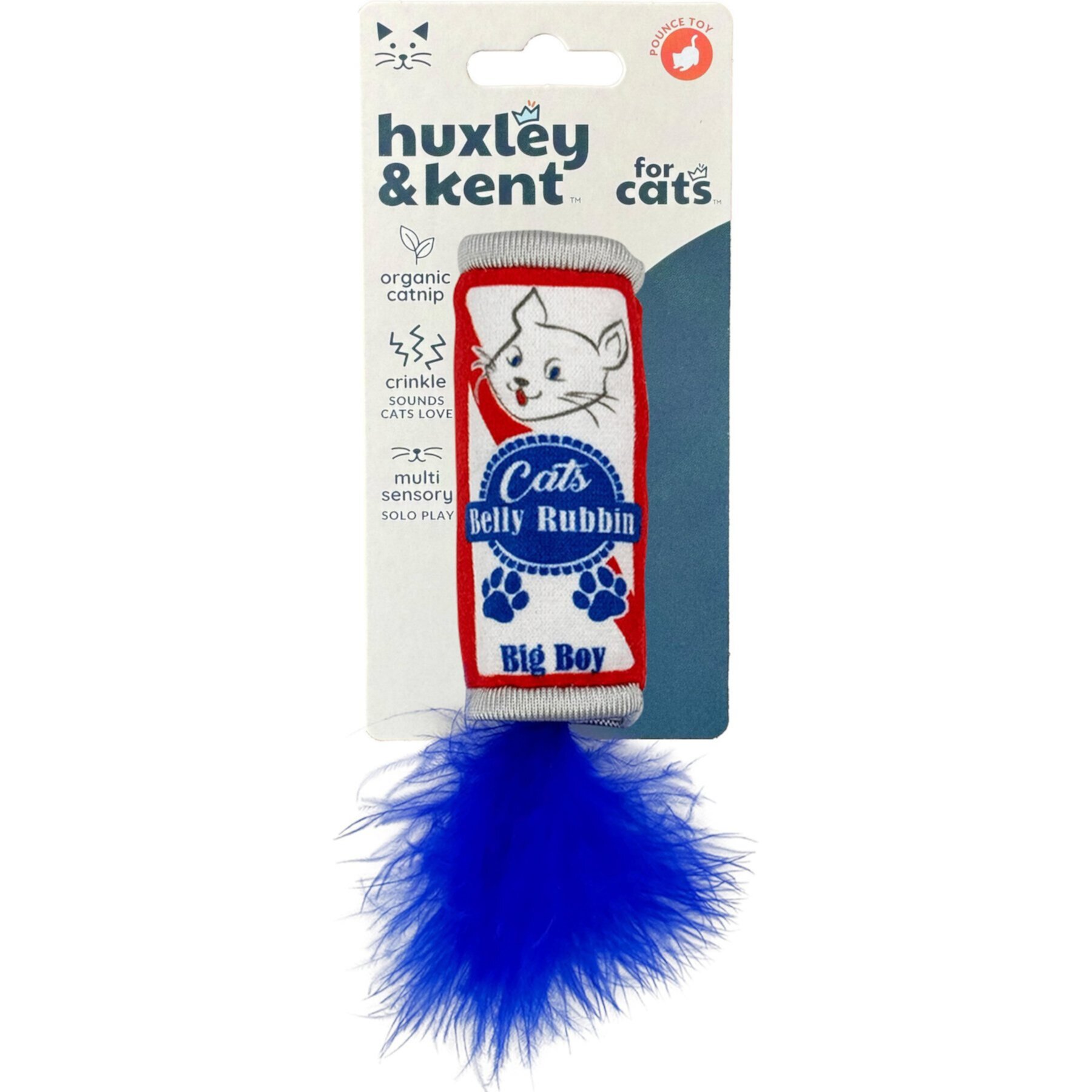 Huxley & Kent Cat Cats Blue Ribbon Cat Toy, White/Red/Blue Huxley & Kent