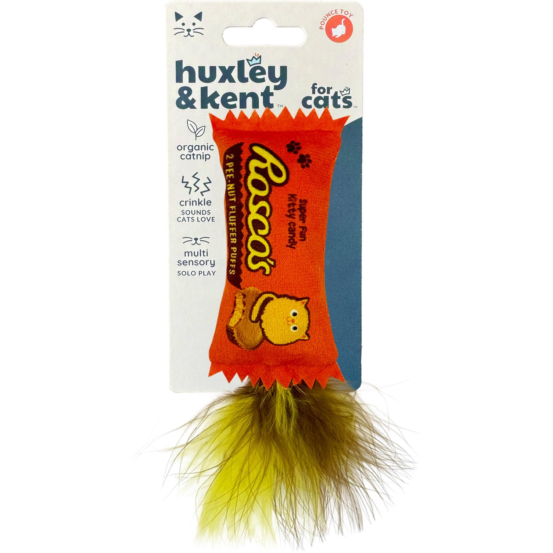 Huxley & Kent Cat Roscos Fluffer Puffs Cat Toy, Orange Huxley & Kent