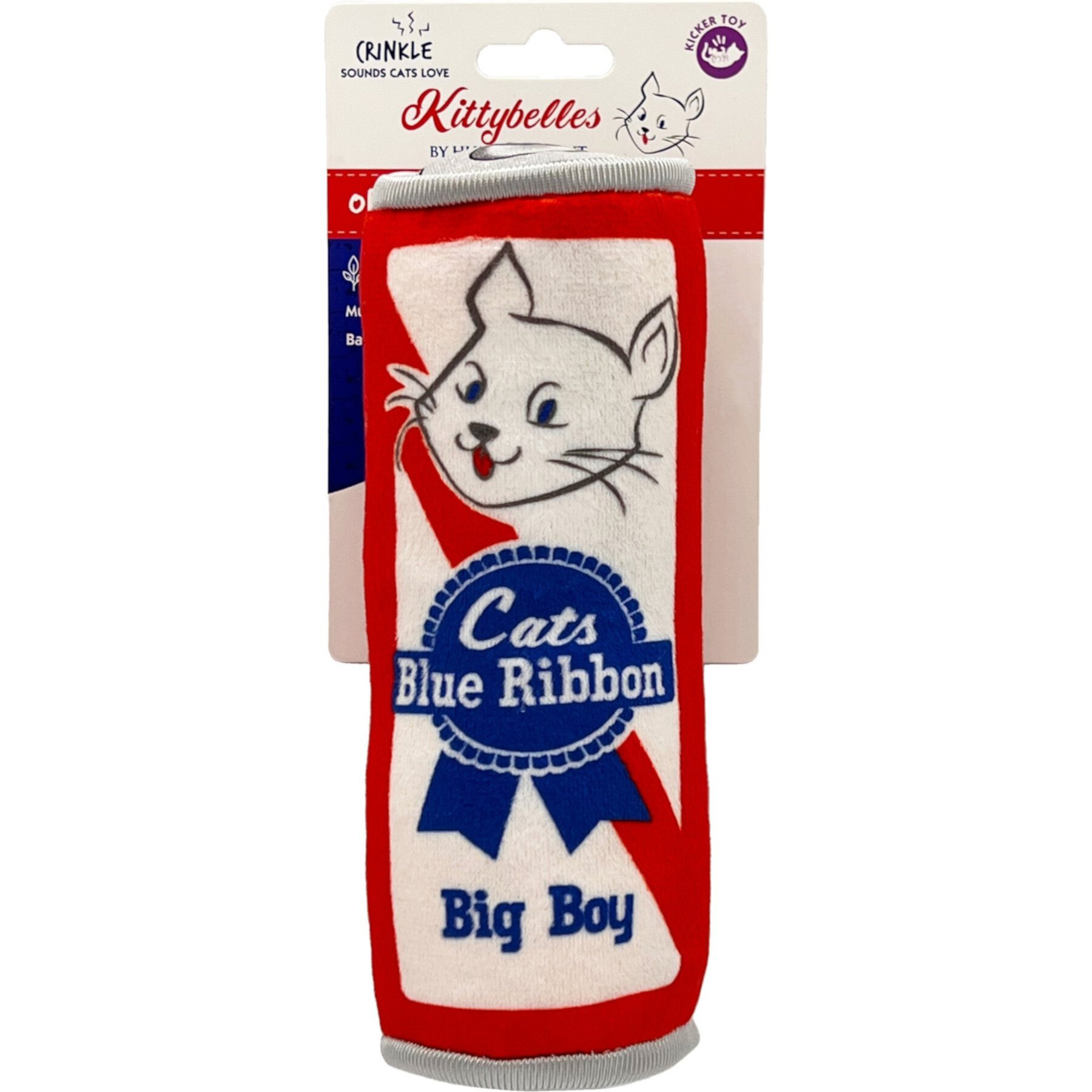 Huxley & Kent Cat Kicker Cats Belly Rubbin Cat Toy, Red/White/Blue Huxley & Kent