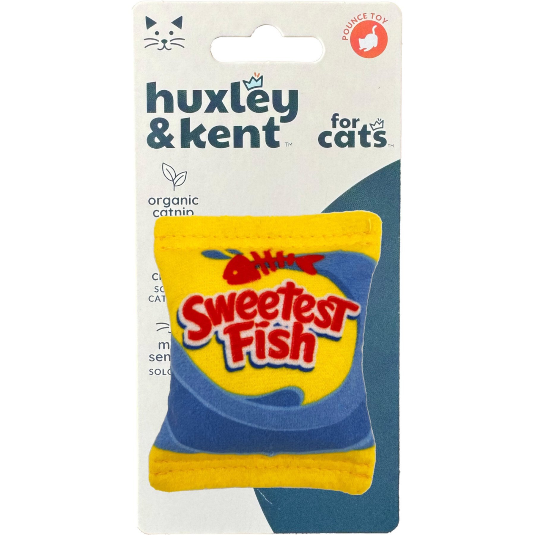 Huxley & Kent Cat Sweetest Fish Cat Toy, Yellow/Red Huxley & Kent