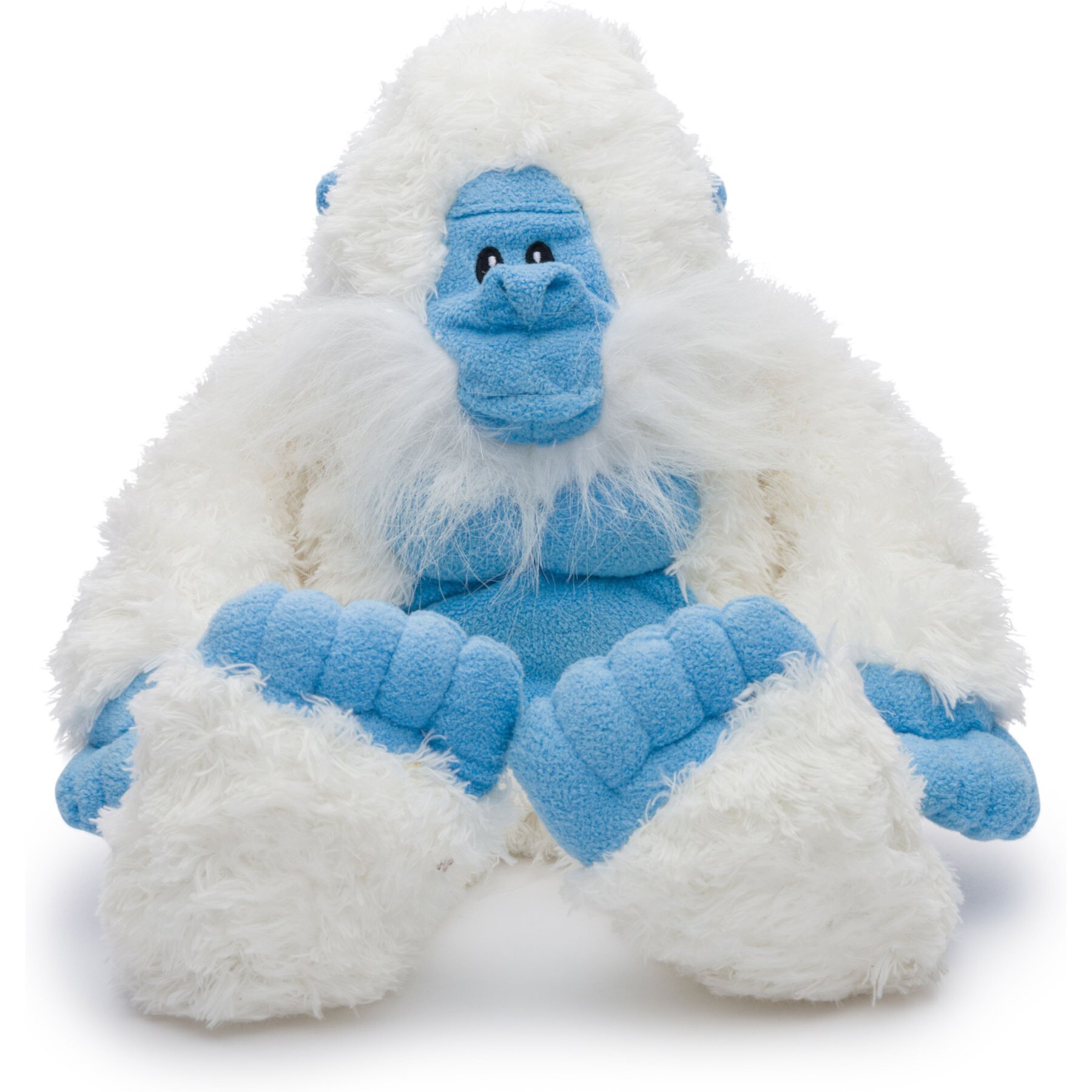 fabdog Yeti Fluffy Tough Squeaky Plush Dog Toy, White fabdog