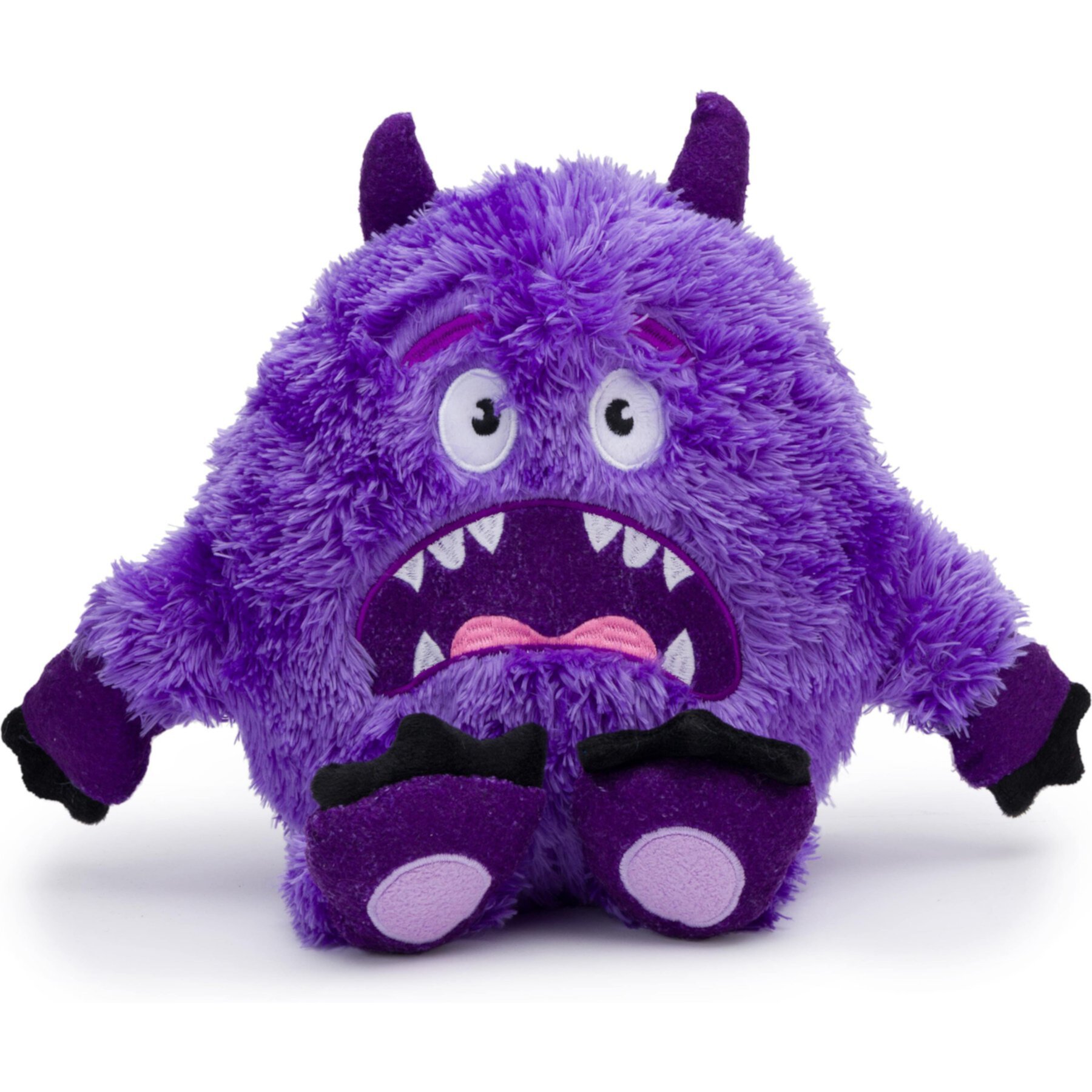 fabdog Monster Fluffy Tough Squeaky Plush Dog Toy, Purple, Medium fabdog