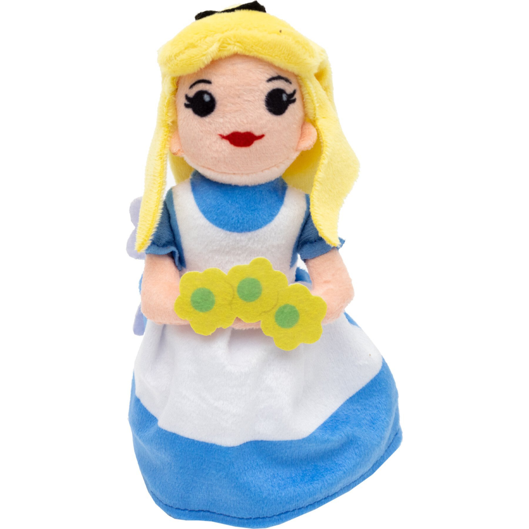 Buckle-Down Disney Alice in Wonderland with Flowers Squeaky Plush Dog Toy, White Buckle-Down