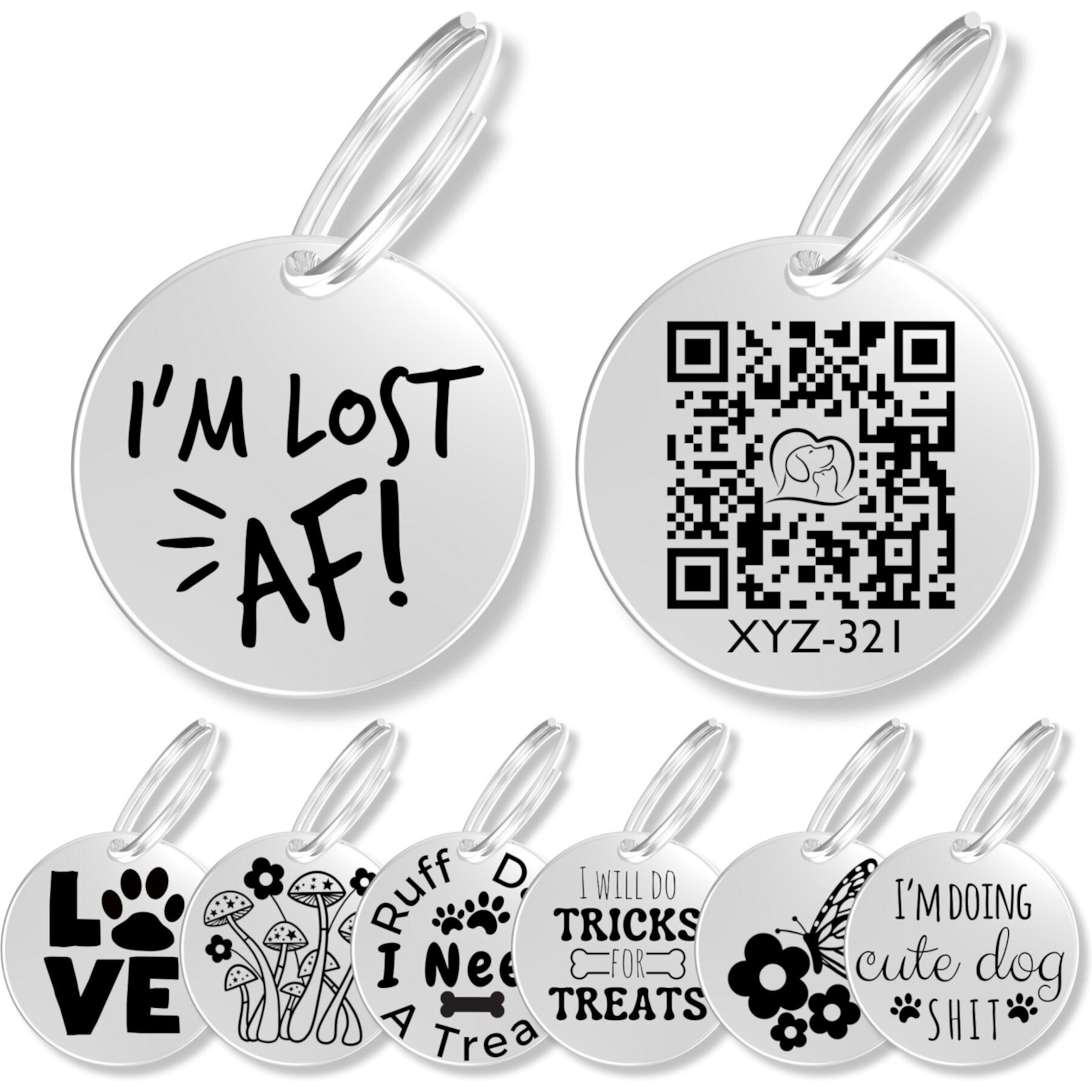 PawFurEver Customizable QR Code Dog ID Tag, Lost AF PawFurEver