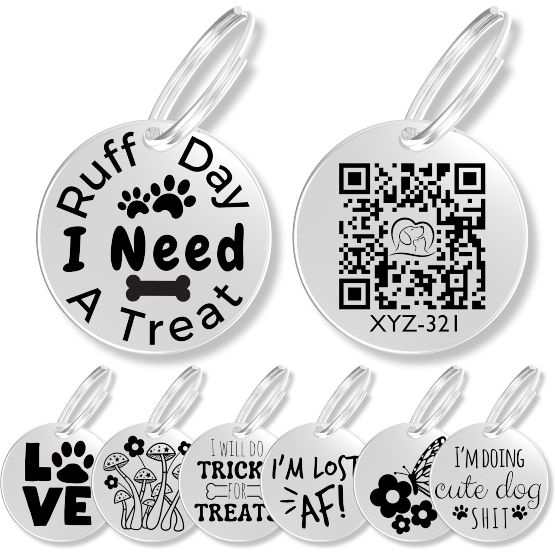 PawFurEver Customizable QR Code Dog ID Tag, Ruff Day PawFurEver