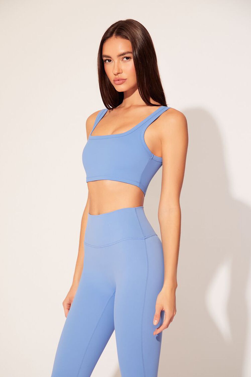 Square-Neck Longline Sports Bra Forever21