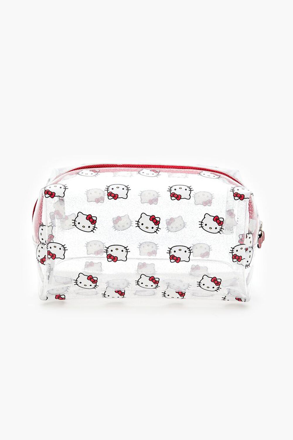 Прозрачная косметичка с блестящим покрытием и графикой Hello Kitty на молнии Forever21