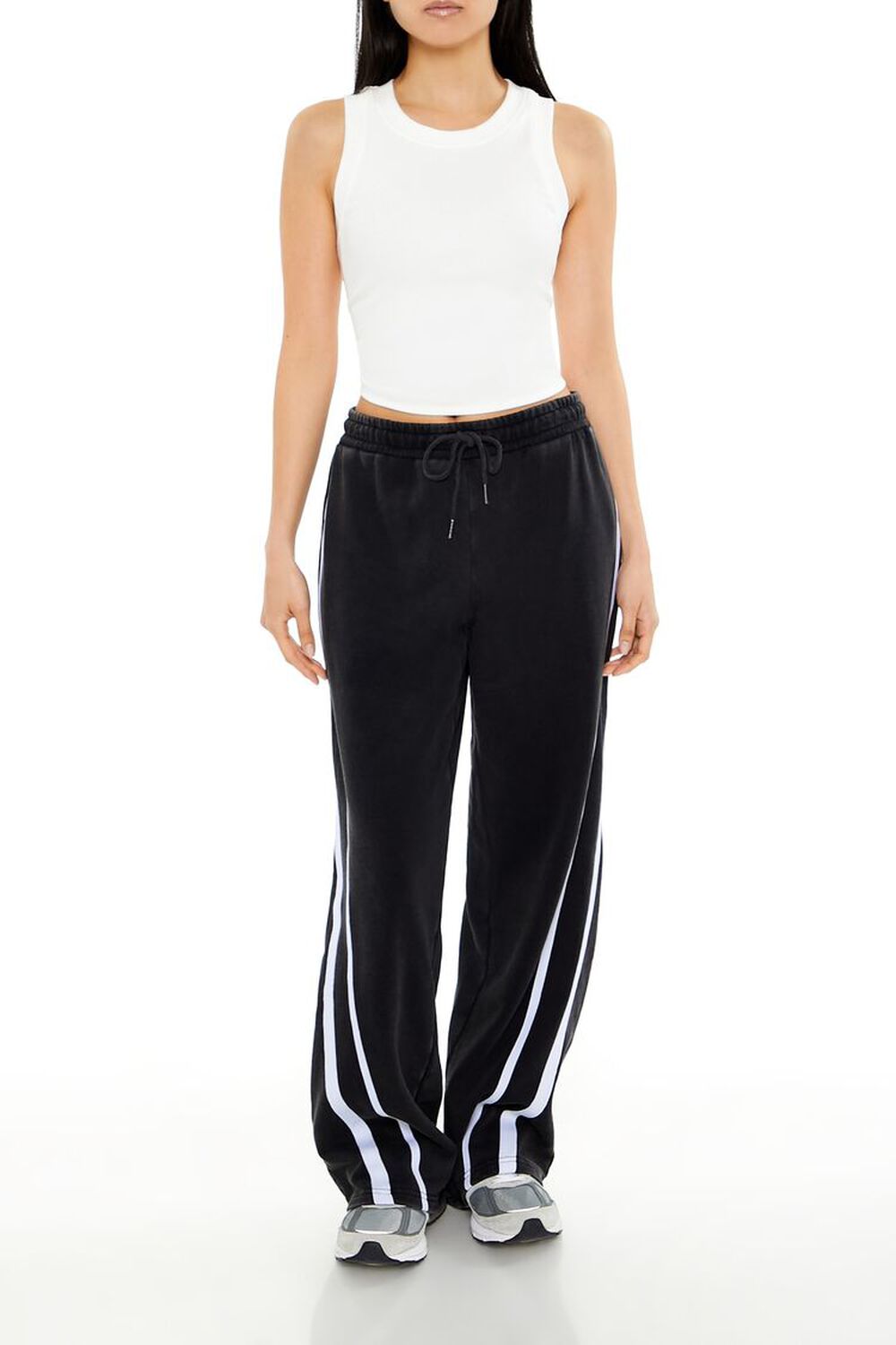 Striped Wide-Leg Sweatpants Forever21