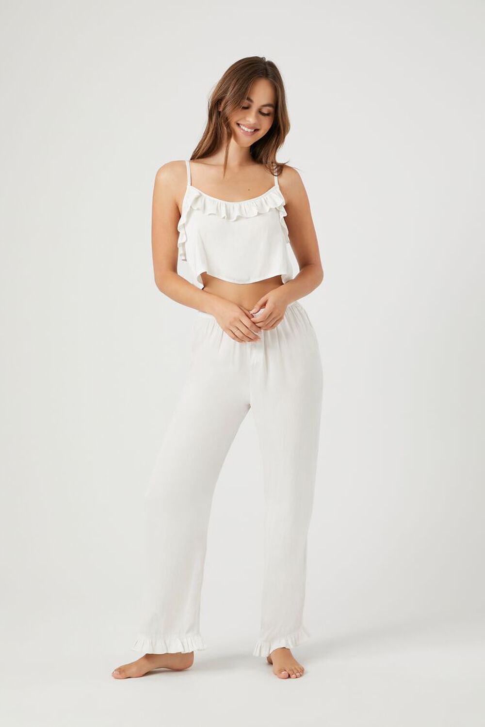 Satin Ruffle Pajama Pants Forever21