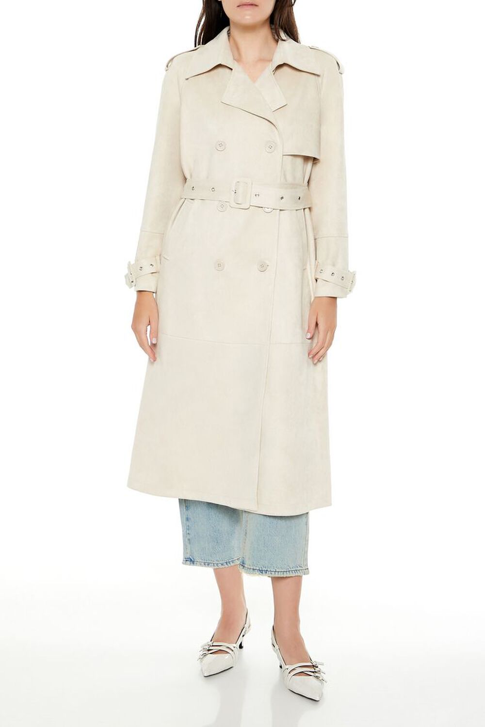 Twill Notched Trench Coat Forever21