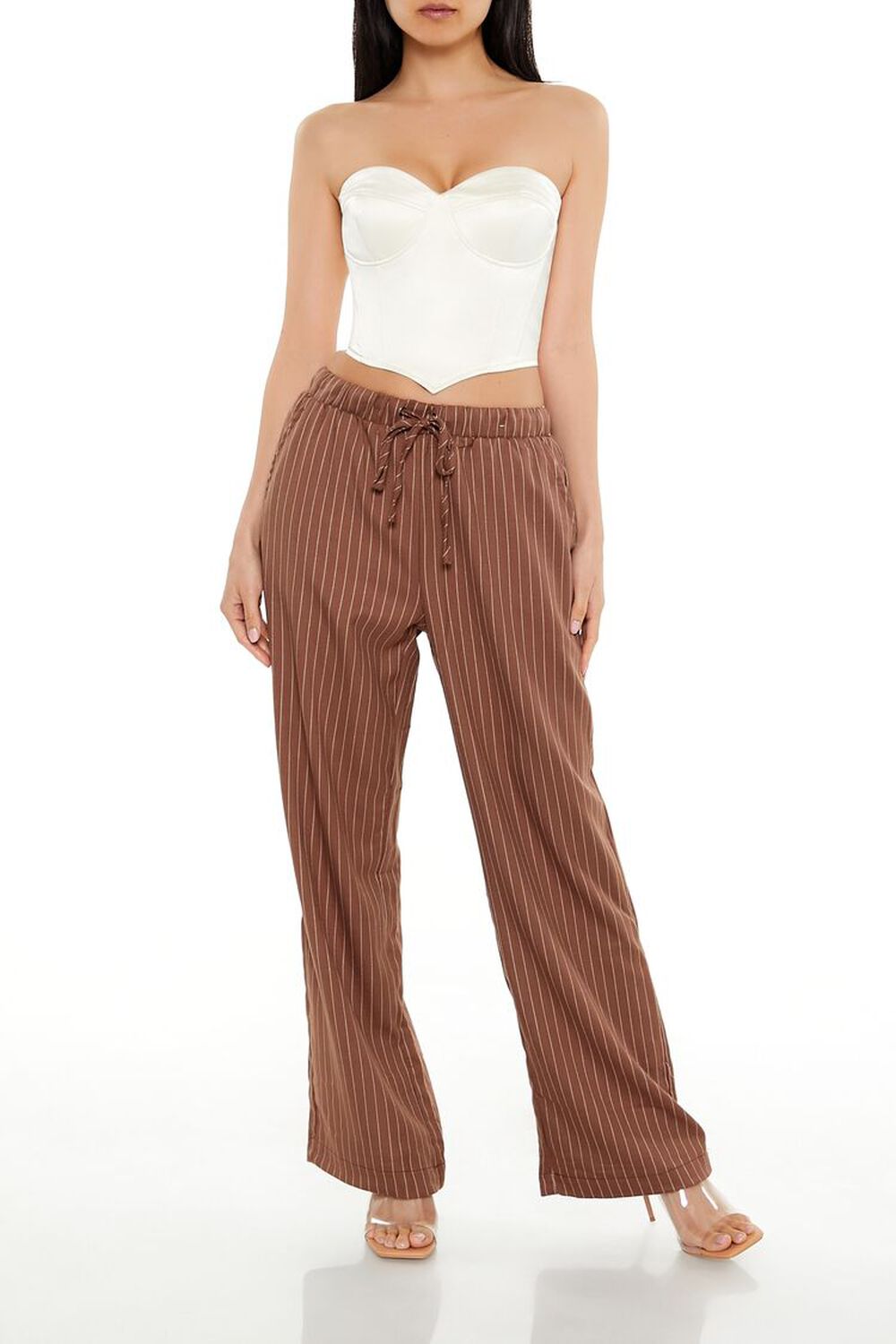 Pinstriped Wide-Leg Pants Forever21