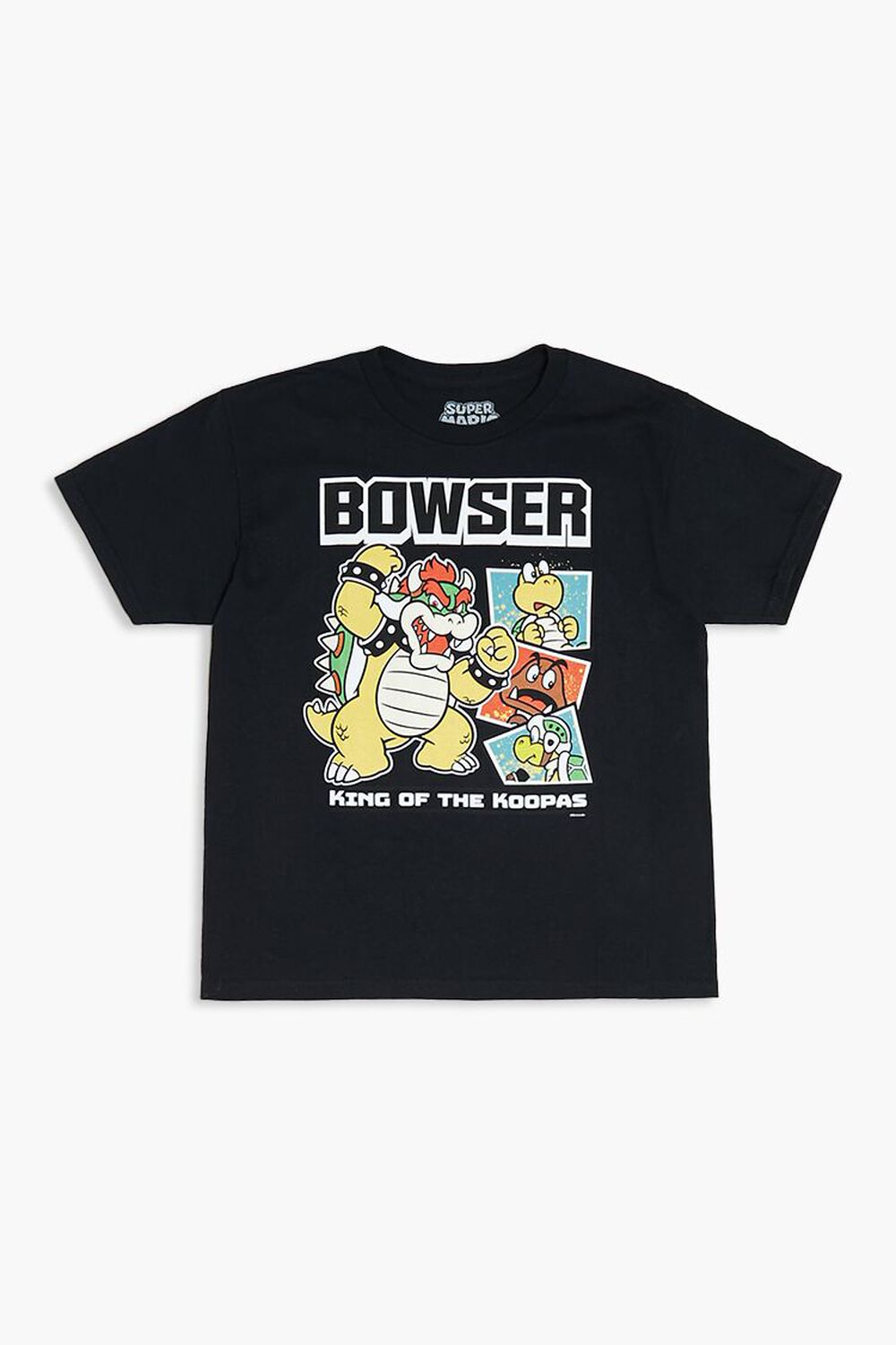 Детская футболка с графическим рисунком Bowser от Forever21 с короткими рукавами и надписью 'Король Купа' Forever21