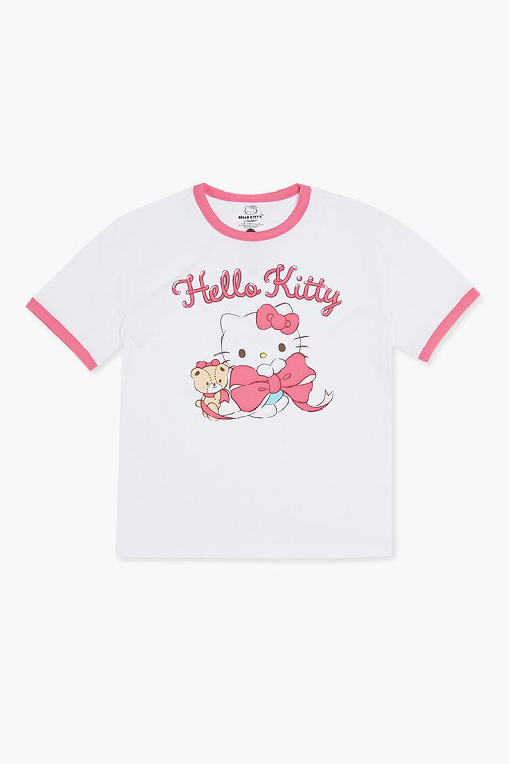 Детская футболка с коротким рукавом и графикой Hello Kitty от Forever21 с контрастными вставками Forever21