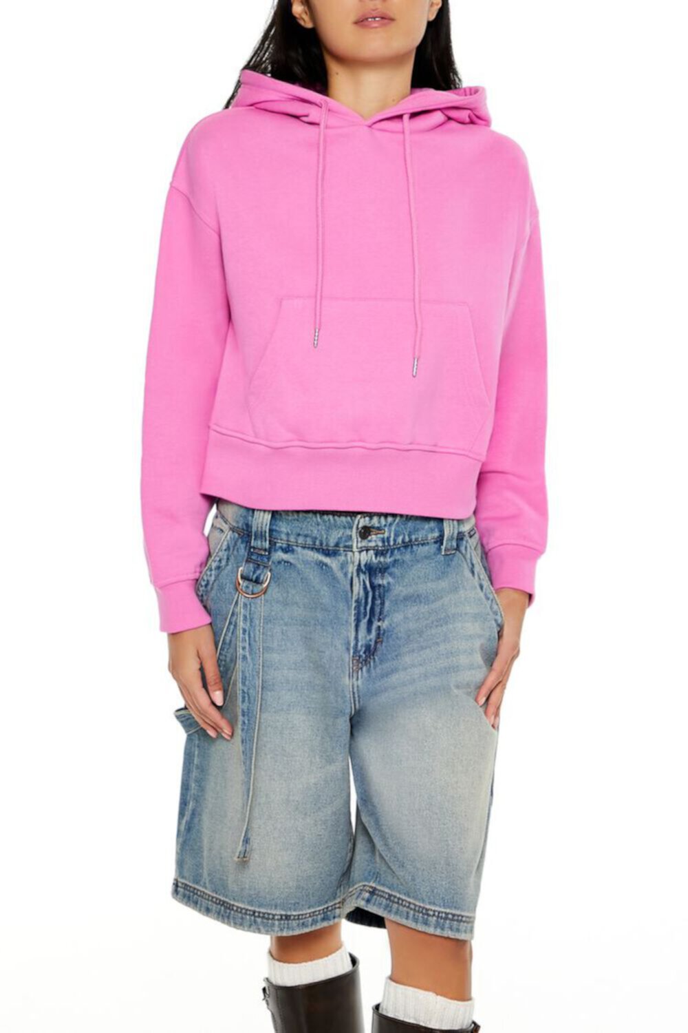 Fleece Drawstring Hoodie Forever21