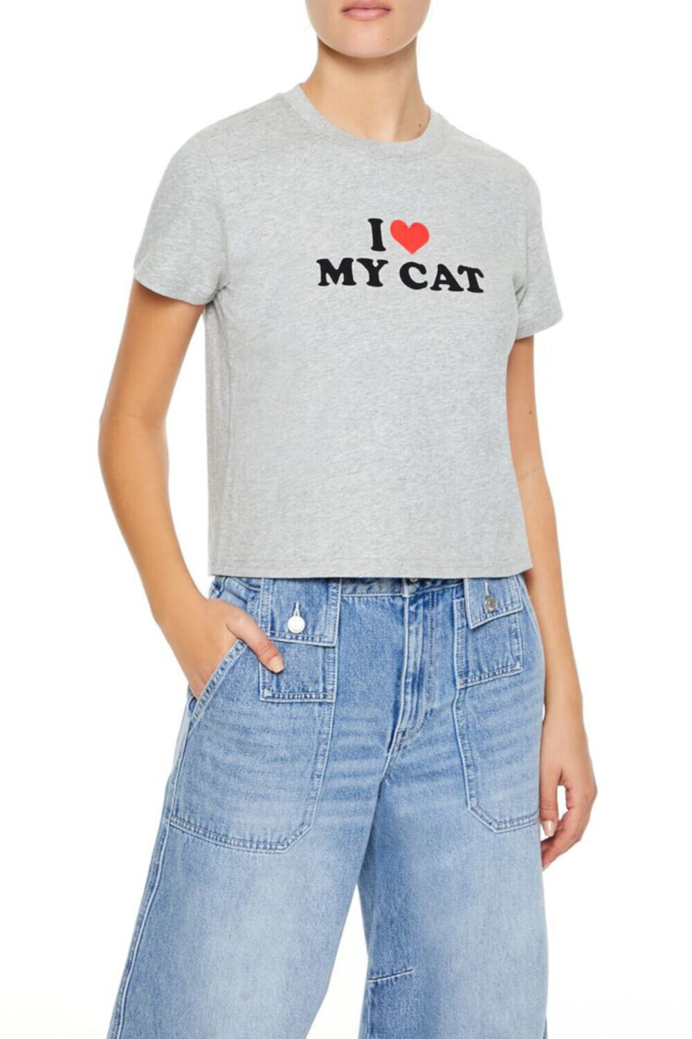 Детская футболка I Heart My Cat с короткими рукавами и свободным покроем Forever21