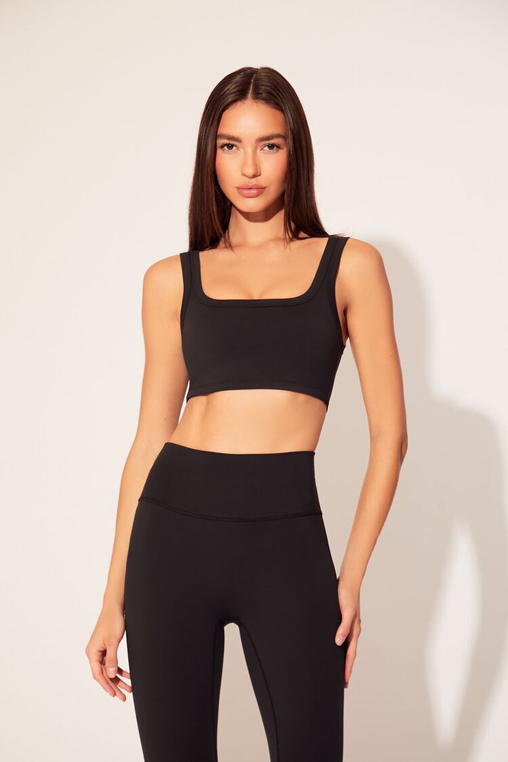 Square-Neck Longline Sports Bra Forever21