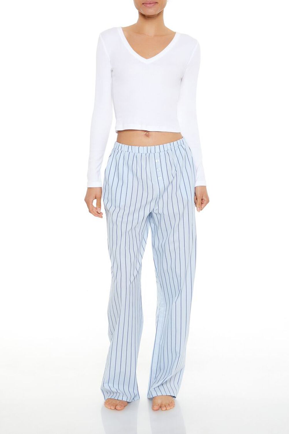 Pinstriped Poplin Pajama Pants Forever21