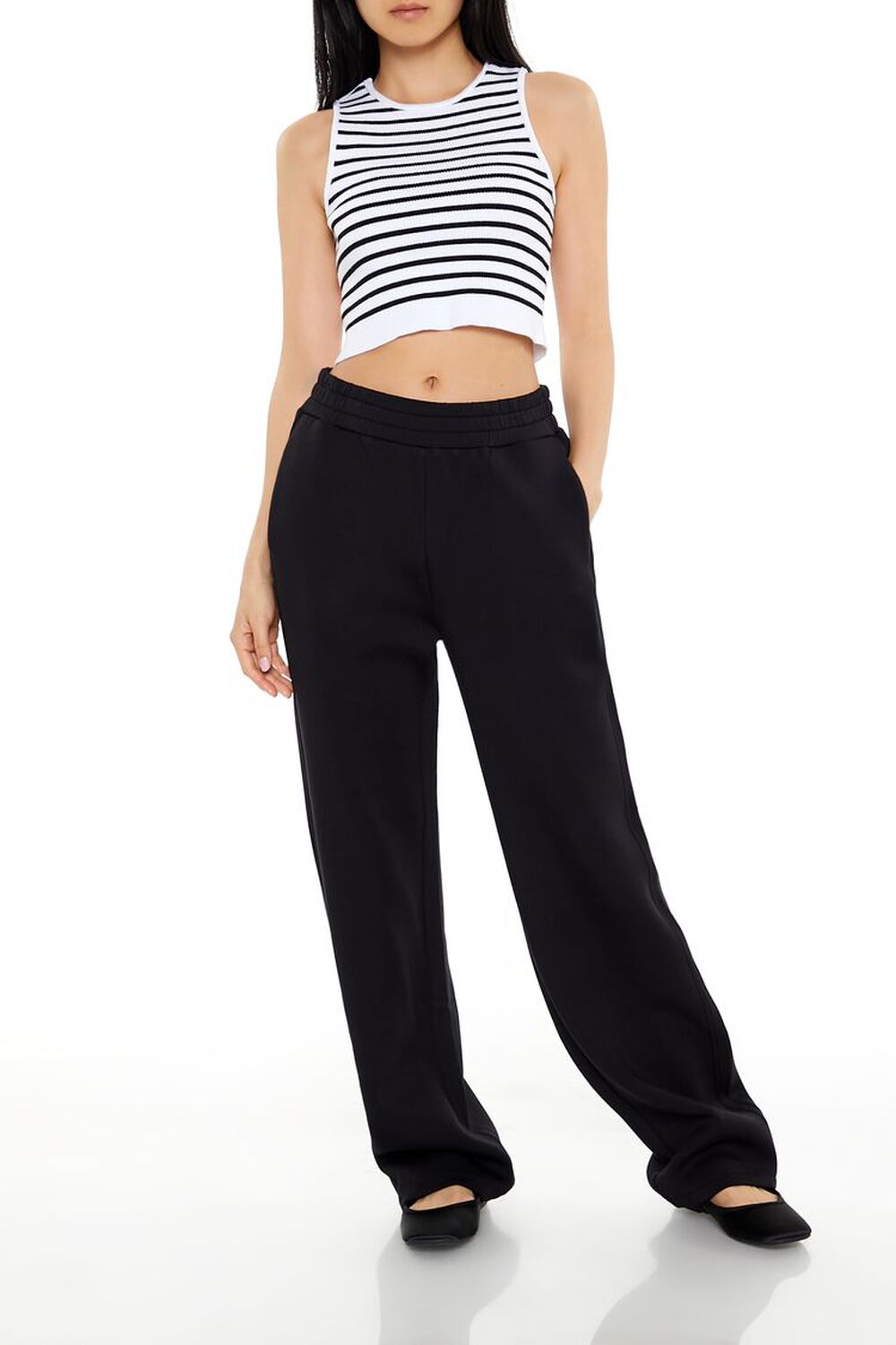 High-Rise Wide-Leg Sweatpants Forever21