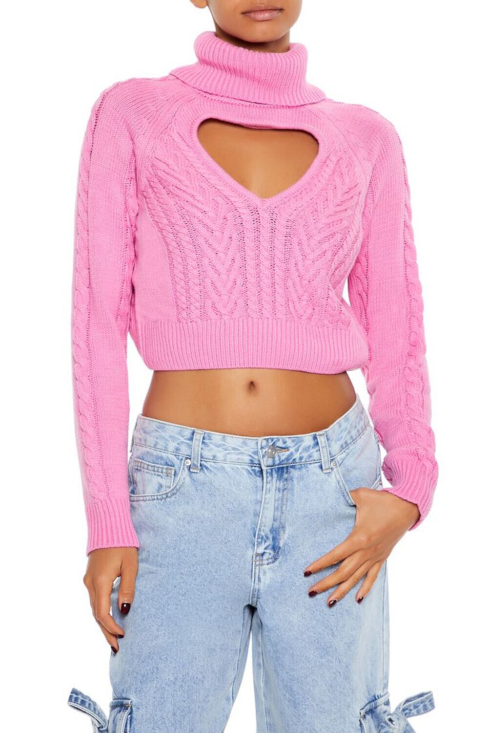 Heart Cutout Turtleneck Sweater Forever21