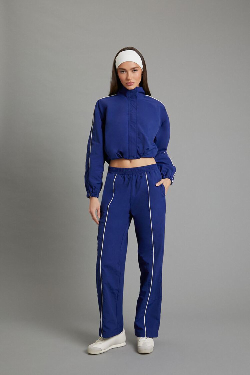 Active Piped-Trim Windbreaker Pants Forever21