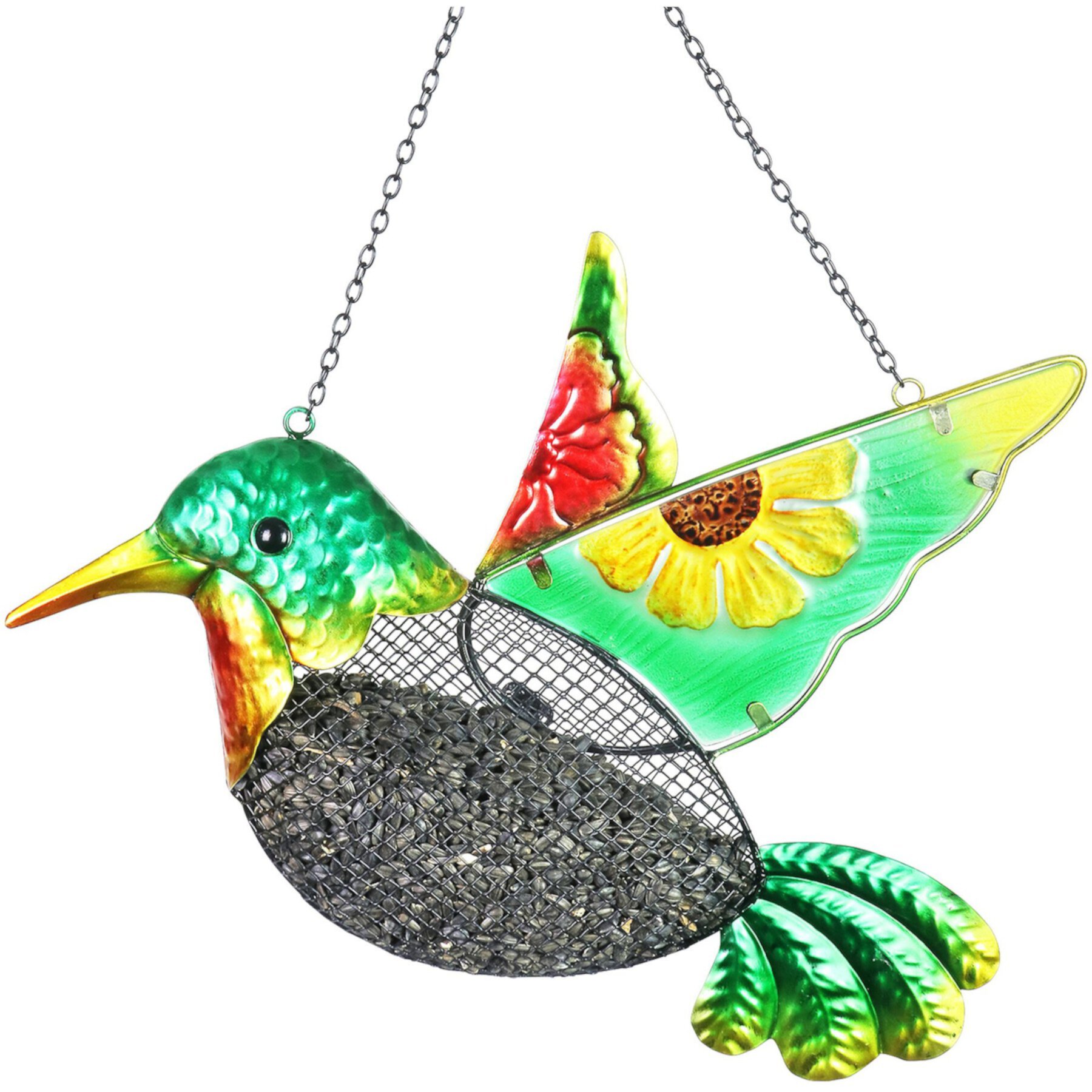 Exhart Metal Mesh Basket Hummingbird Bird Feeder Exhart