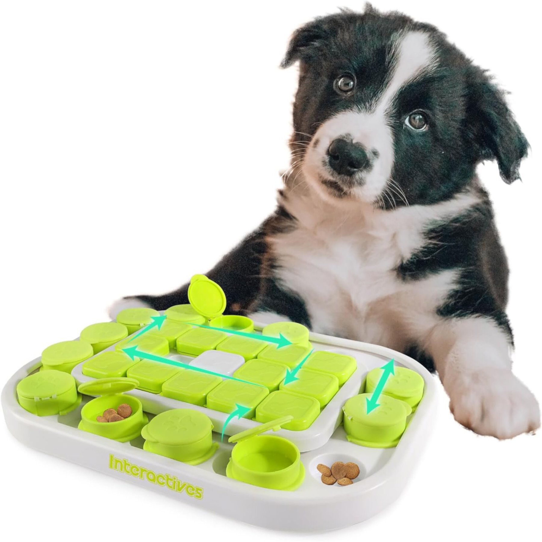 allforpaws Interactives Dog Sokudo Treat Dispensing Dog Puzzle Toy, Green Allforpaws