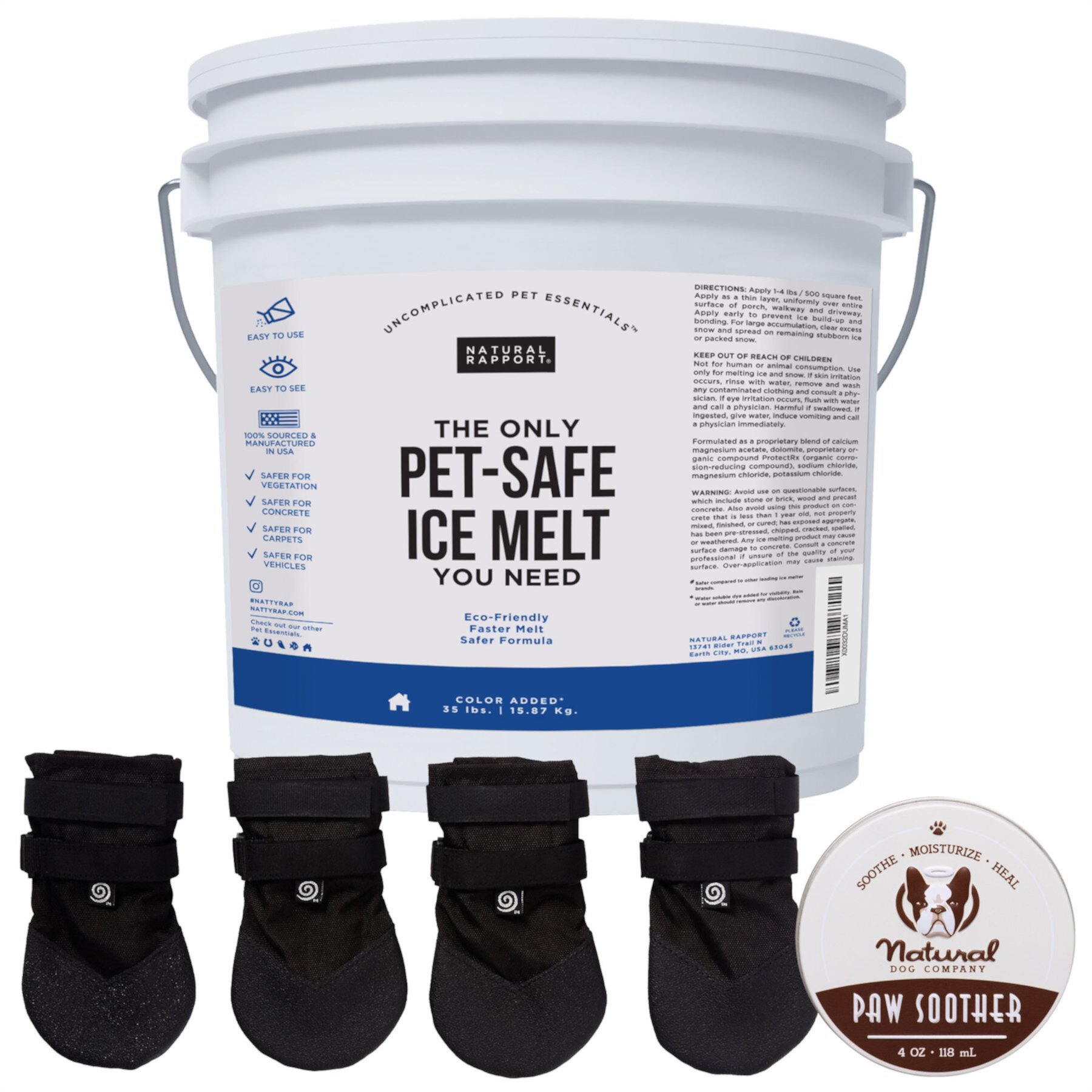 Natural Rapport The Only Dog & Cat Pet-Safe Ice Melt, Green + 2 items Natural Dog Company||Natural Rapport||Ultra Paws