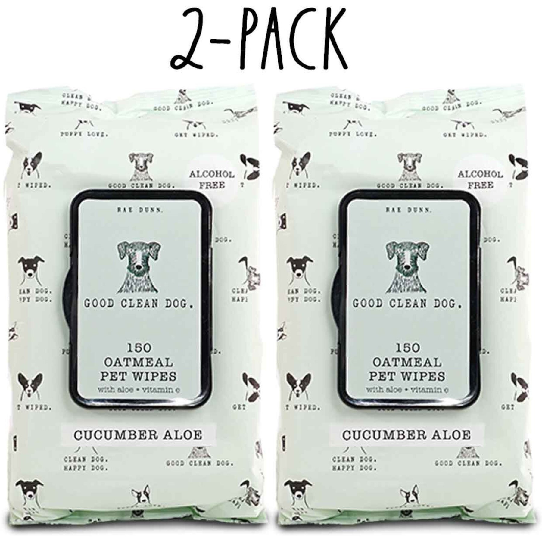 Rae Dunn Good Clean Dog. Dog Wipes, 150 count, 2 pack Rae Dunn