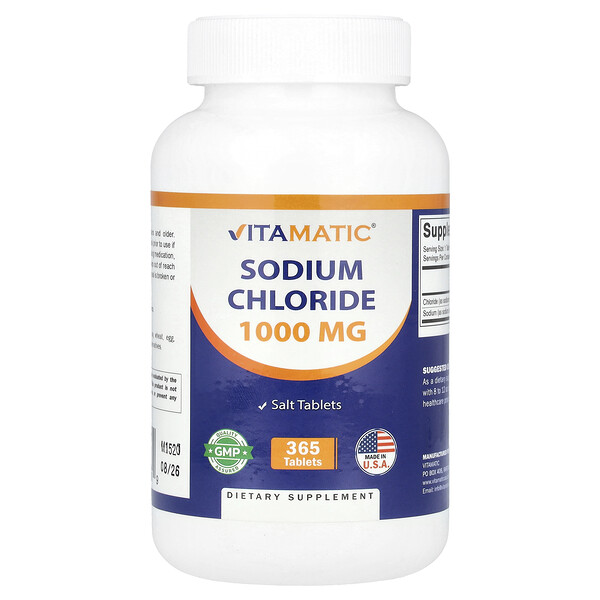 Sodium Chloride, 1,000 mg, 365 Tablets Vitamatic