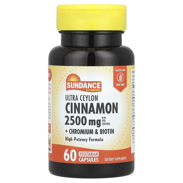 Ultra Ceylon Cinnamon + Chromium & Biotin, 60 Vegetarian Capsules Sundance Vitamins