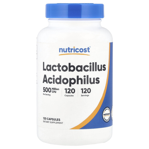 Lactobacillus Acidophilus, 500 Million CFU, 120 Capsules Nutricost