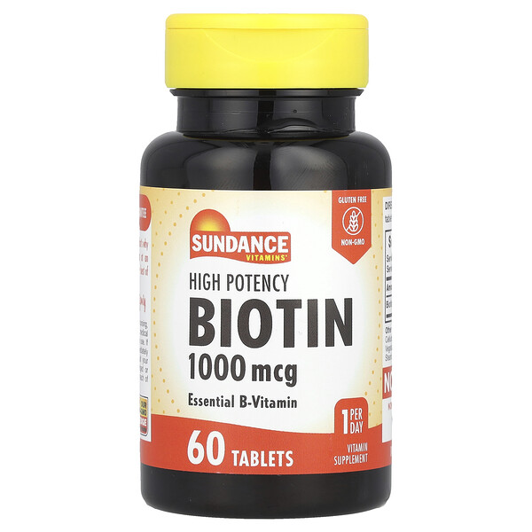 High Potency Biotin, 1,000 mcg, 60 Tablets Sundance Vitamins