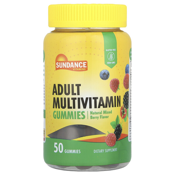 Adult Multivitamin Gummies, Natural Mixed Berry , 50 Gummies Sundance Vitamins